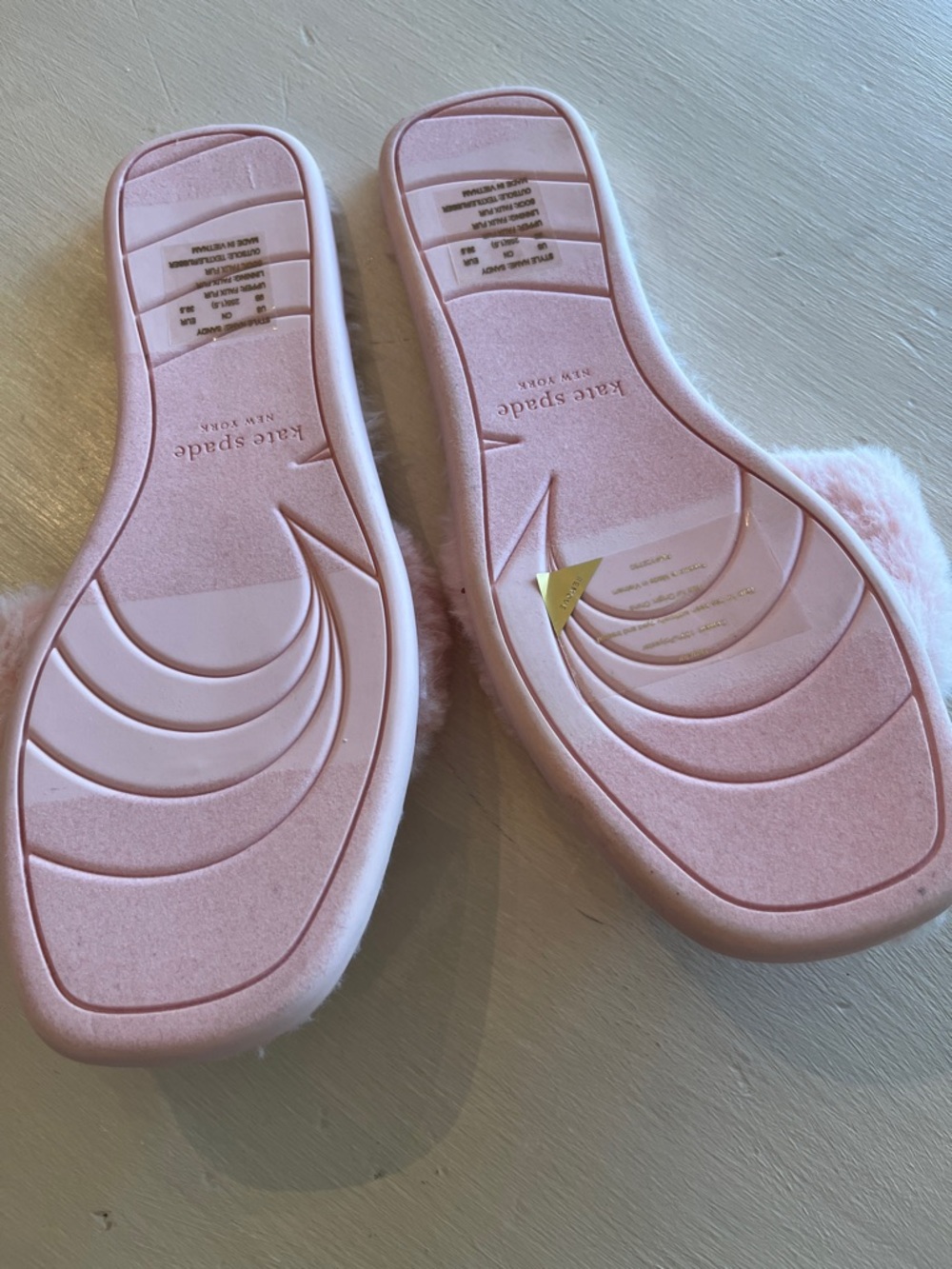 kate spade ladies Plush Bow Slide slipper in Light Pink - Picture 3 of 5